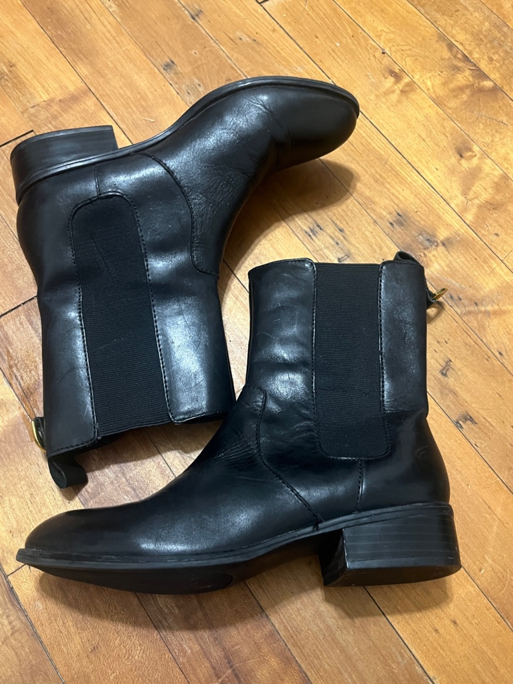 Lauren Ralph Lauren Black Leather Ankle Boots